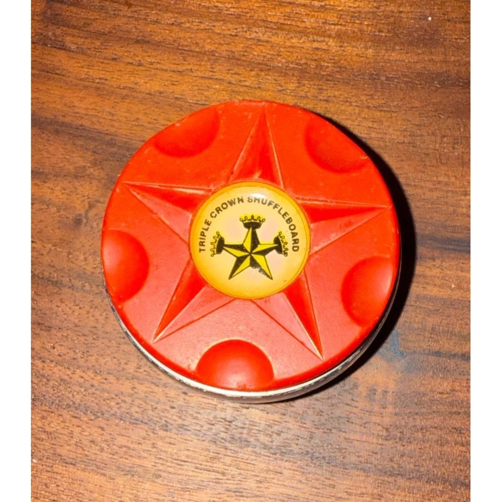 Triple Crown Shuffleboard - 1  Red Large Puck Replacement Vintage